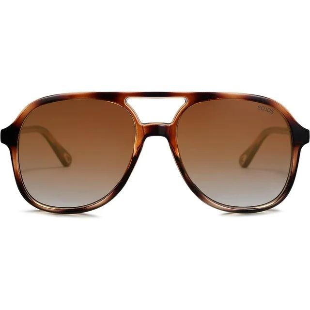 SOJOS Retro Polarized Aviator Sunglasses for Women Men Classic 70s Vintage Trendy Square Aviators | Walmart (US)