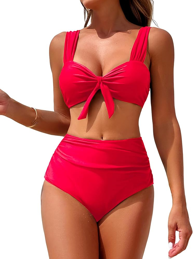 ZAFUL Swim Suits for Women 2024 High Waisted Bikini Sets for Women Two Piece Swimsuits Tummy Cont... | Amazon (US)