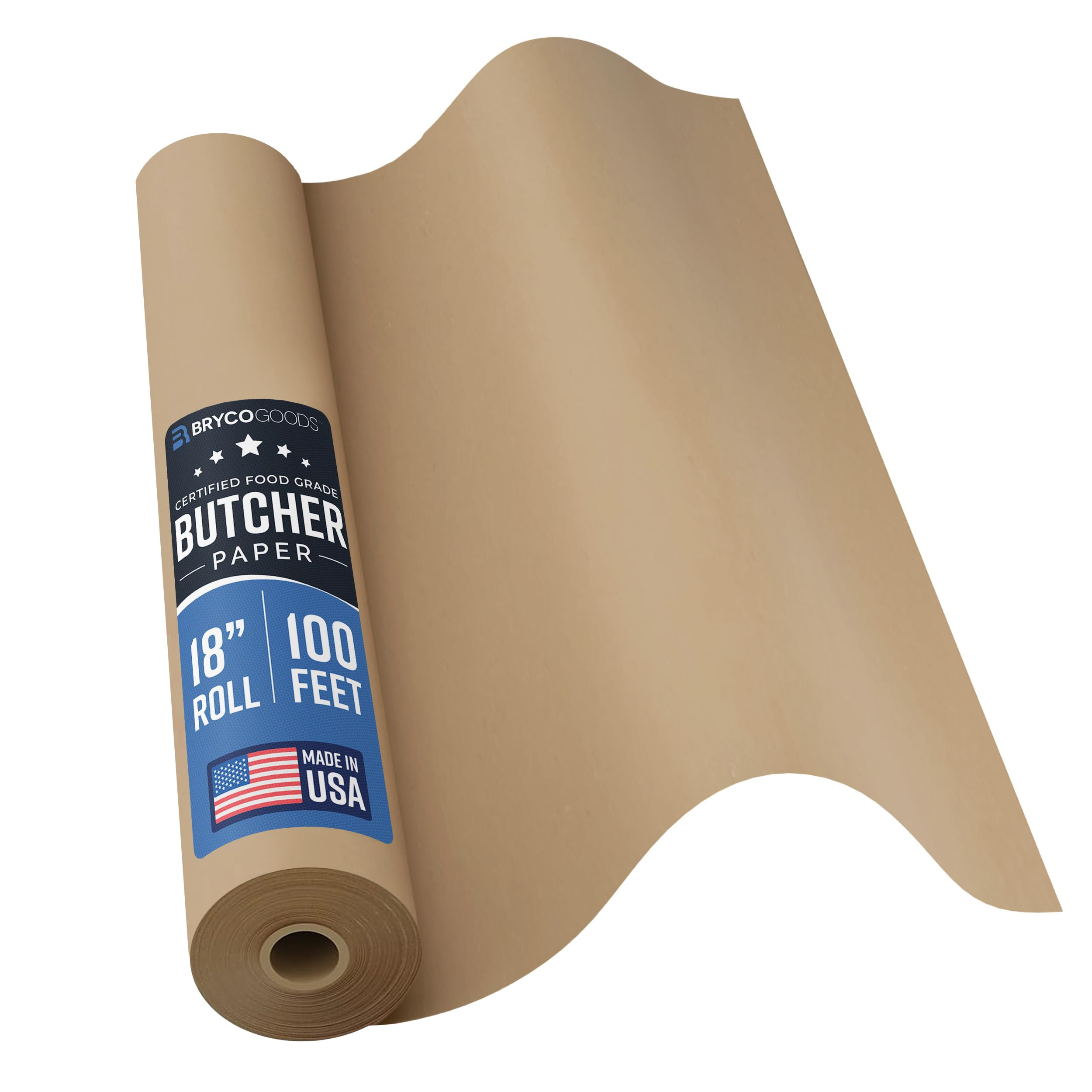 Brown Kraft Butcher Paper Roll - 18 Inch x 100 Feet - USA Made - Food-Grade Paper for Wrapping an... | Amazon (US)