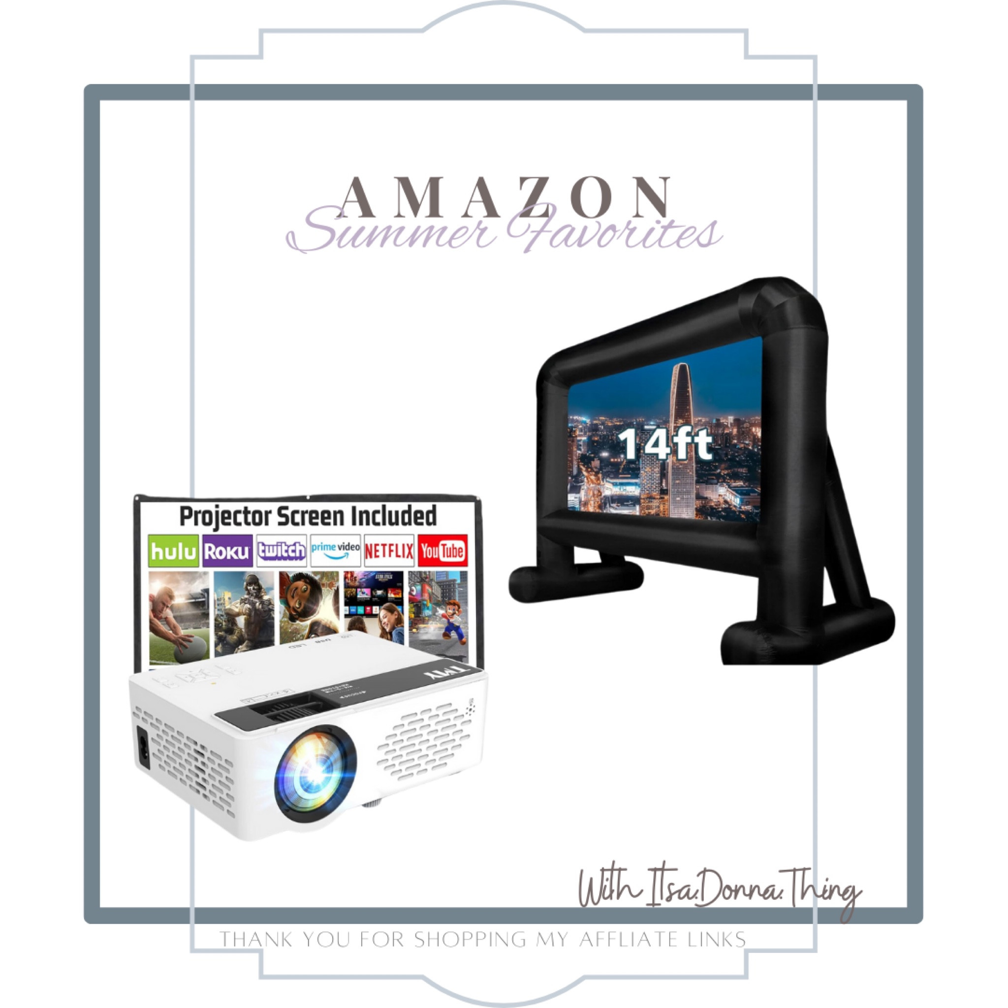 Amazon summer favorites, movie projector and 14ft screen 

#LTKSeasonal #LTKparties #LTKhome