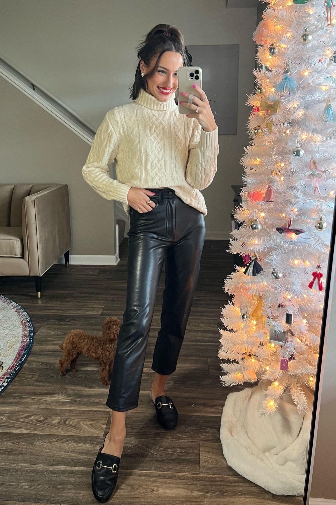 30% off abercrombie + 15% off with code cyberaf
Men’s cable knit turtleneck sweater runs tts (wearing an xs)
Vegan leather ultra high rise ankle straight pants run small, size up (wearing a 24 short but could have done a 25)

#LTKCyberweek #LTKsalealert #LTKHoliday