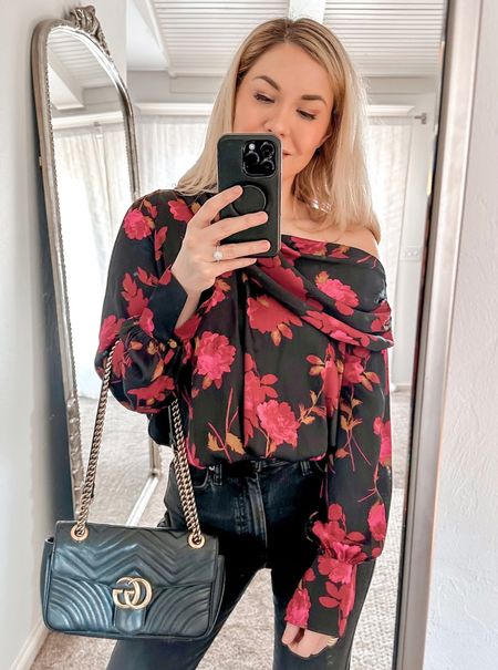 One shoulder top
Top
Floral top
Black jeans
Gucci bag
Spring Outfits 
#LTKU
#Itkunder50
#Itkunder100
#Itkshoecrush
#Itkstyletip
#LTKSeasonal #LTKFind #LTKFestival