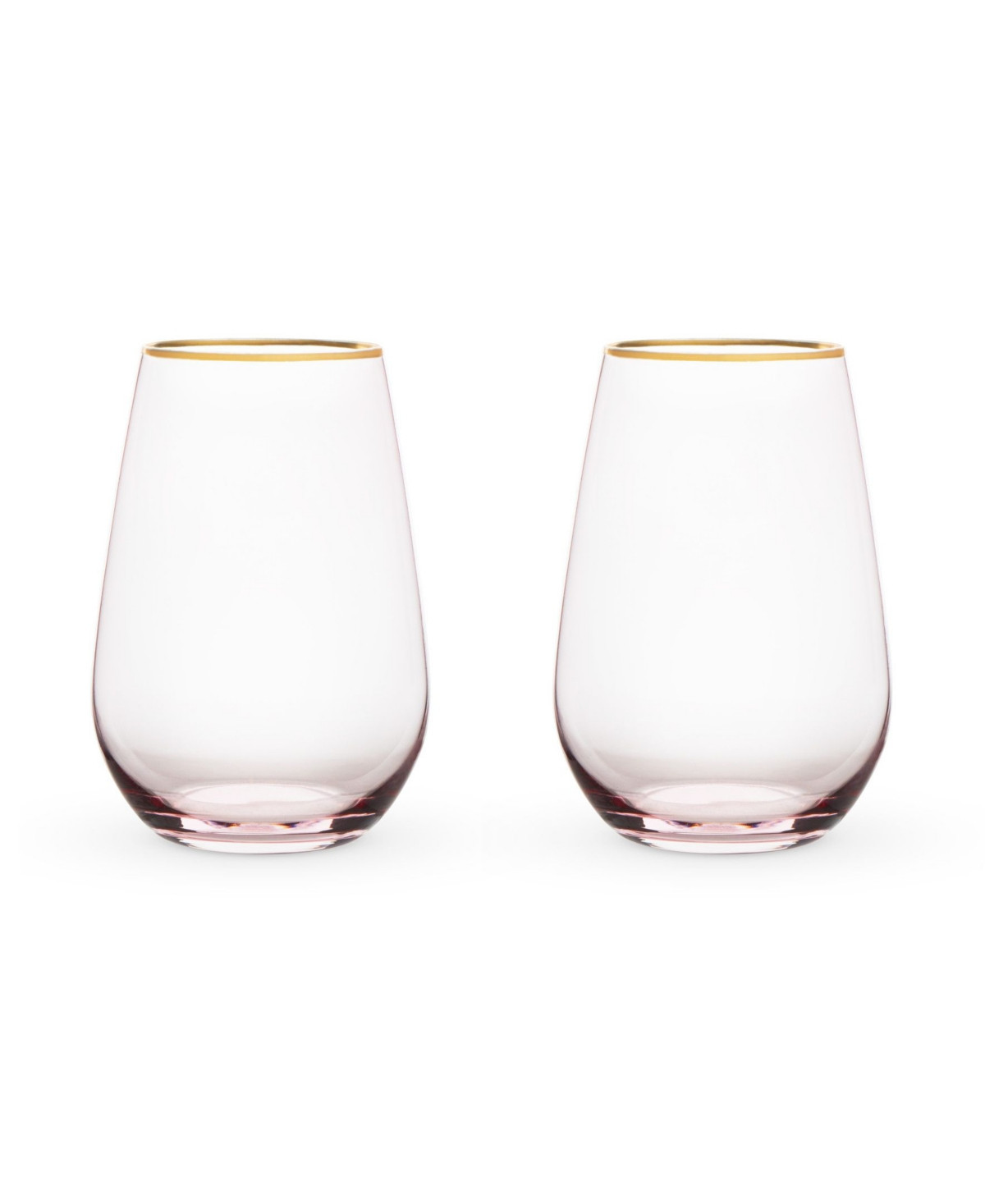 Twine Rose Crystal Stemless Wine Glass, Set of 2 - Pink | Macy's