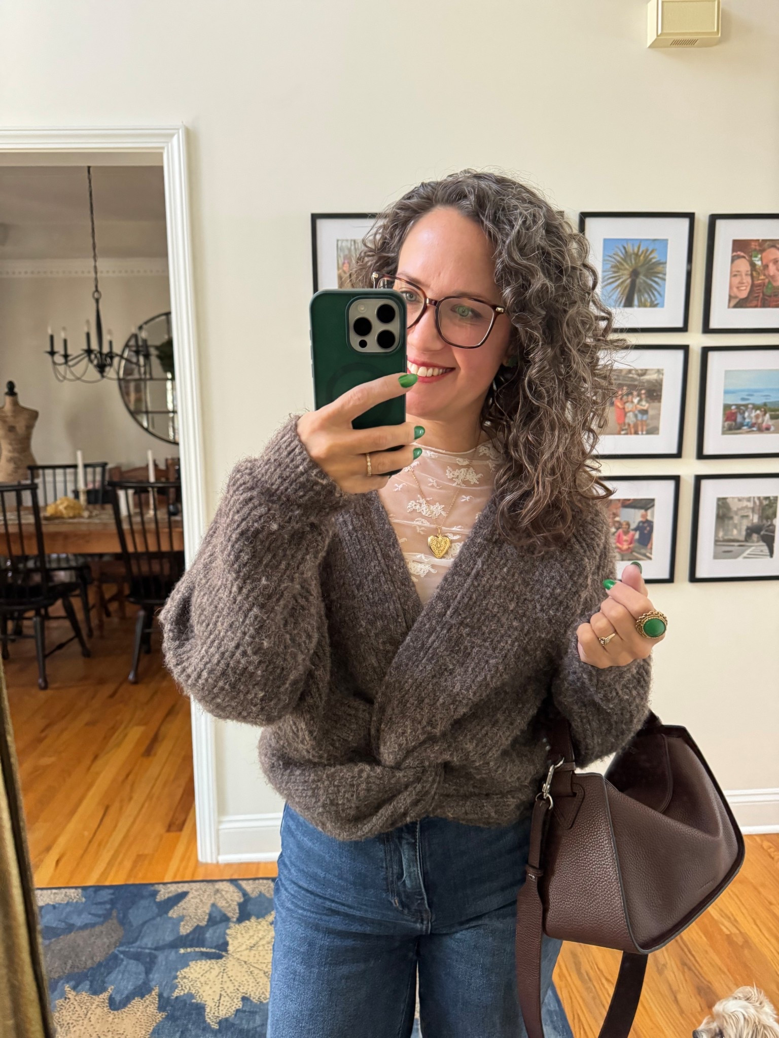 Busy mom day outfit today 🤎 Loving my green Wicked nails 💚

#LTKOver40 #LTKSeasonal #LTKmomlife