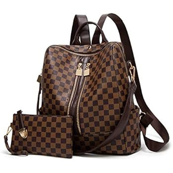 Logooo Women Backpack Purse Synthetic Leather Fashion Ladies Satchel Bags Casual Shoulder Bag 2pc... | Amazon (US)