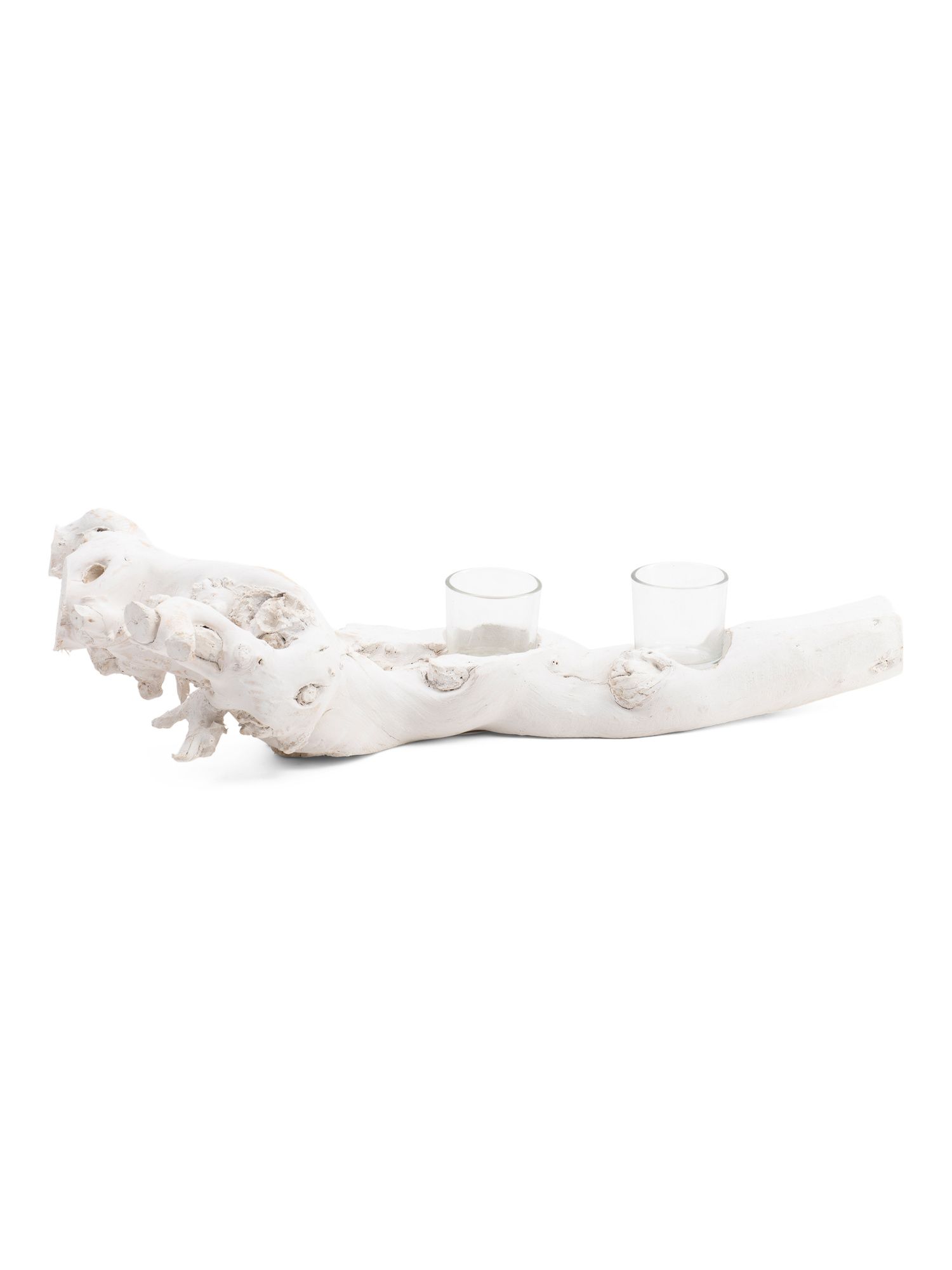 16.5in Driftwood 2 Cup Tea Light Holder | TJ Maxx