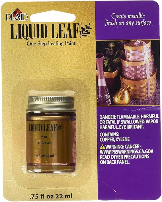 Plaid PLAID-6110.8oz Glaze, Classic Gold 6110 :Craft Liquid One Step Leafing Paint, 0.75 Fl Oz (P... | Amazon (US)