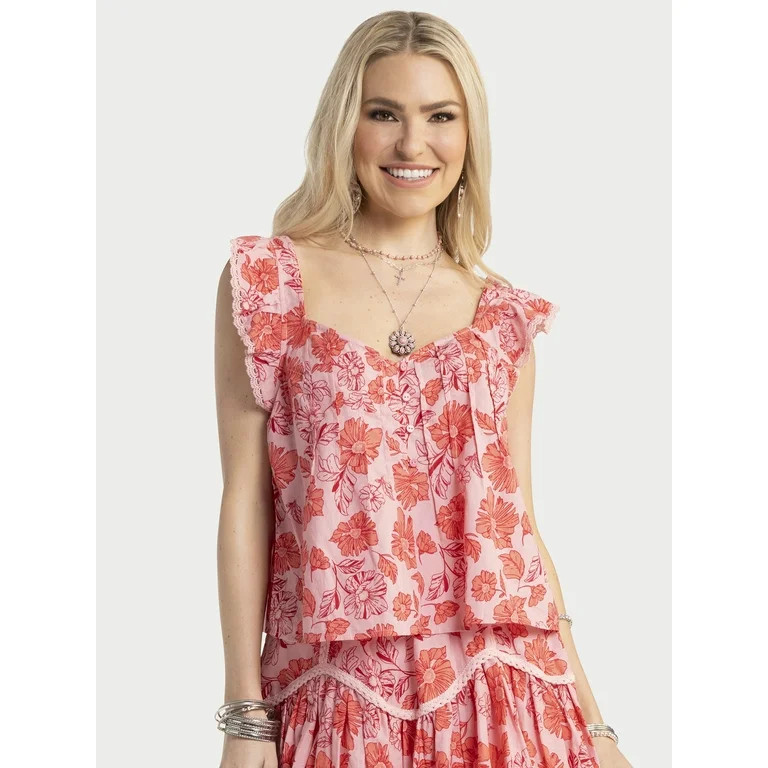 Jessica Simpson Women's Kera Pintuck Blouse, Sizes XS-XL | Walmart (US)
