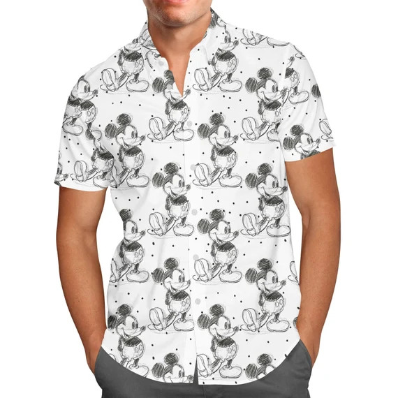 Sketch of Mickey Mouse  Disney Inspired Men's Button Down - Etsy | Etsy (US)
