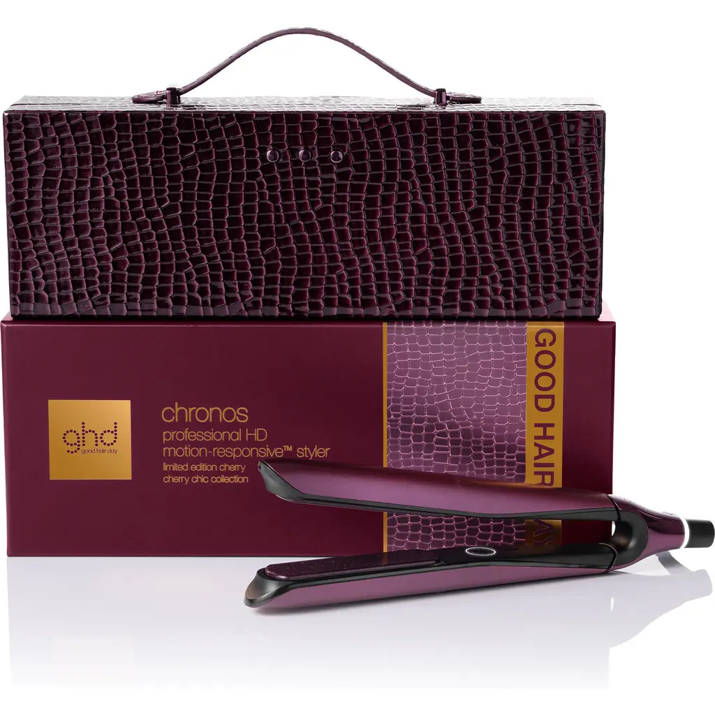 ghd Chronos Styler 1-Inch Flat Iron Gift Set in Cherry Chic in Black Cherry at Nordstrom | Nordstrom