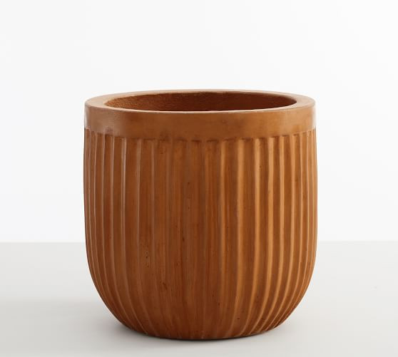 Concrete Fluted Outdoor Planters | Pottery Barn (US)