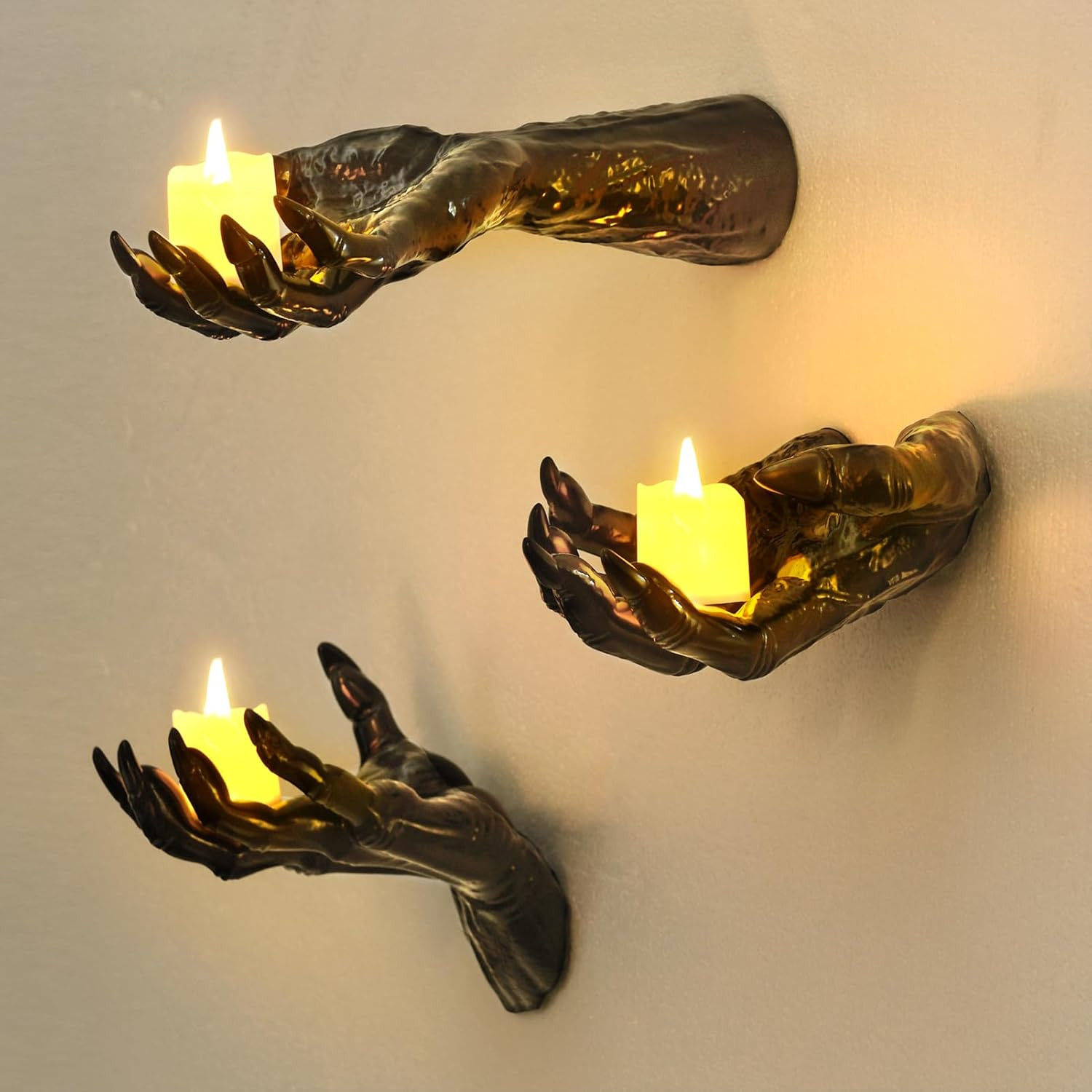 Halloween Decorations Indoor Gothic Decor: Pack of 3 Wall Mounted Hands | Amazon (US)