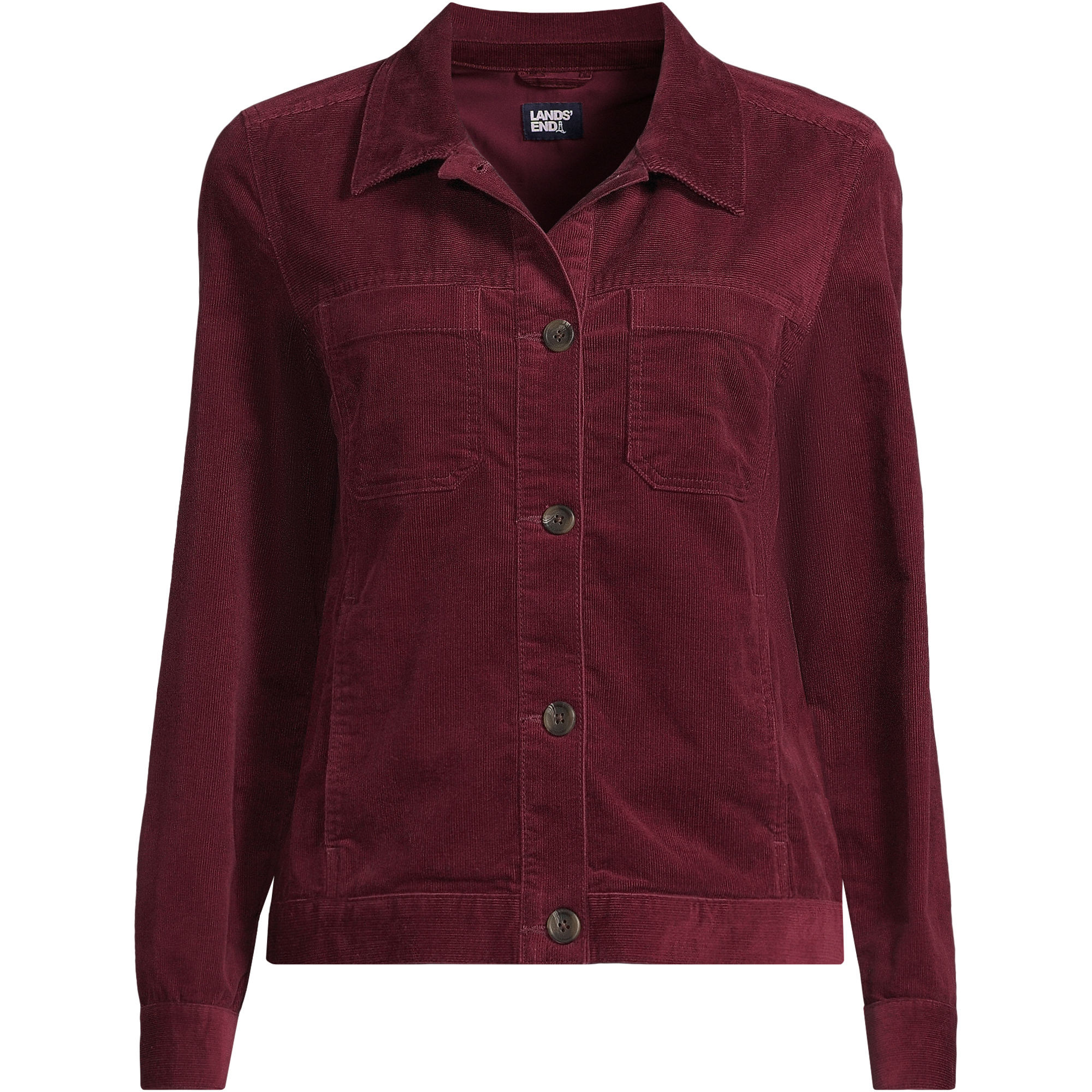 Women's Corduroy Cropped Button Front Jacket | Lands' End (US)