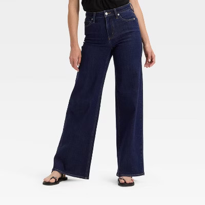 Women's High-Rise Wide Leg Jeans - Universal Thread™ Dark Wash 6 | Target