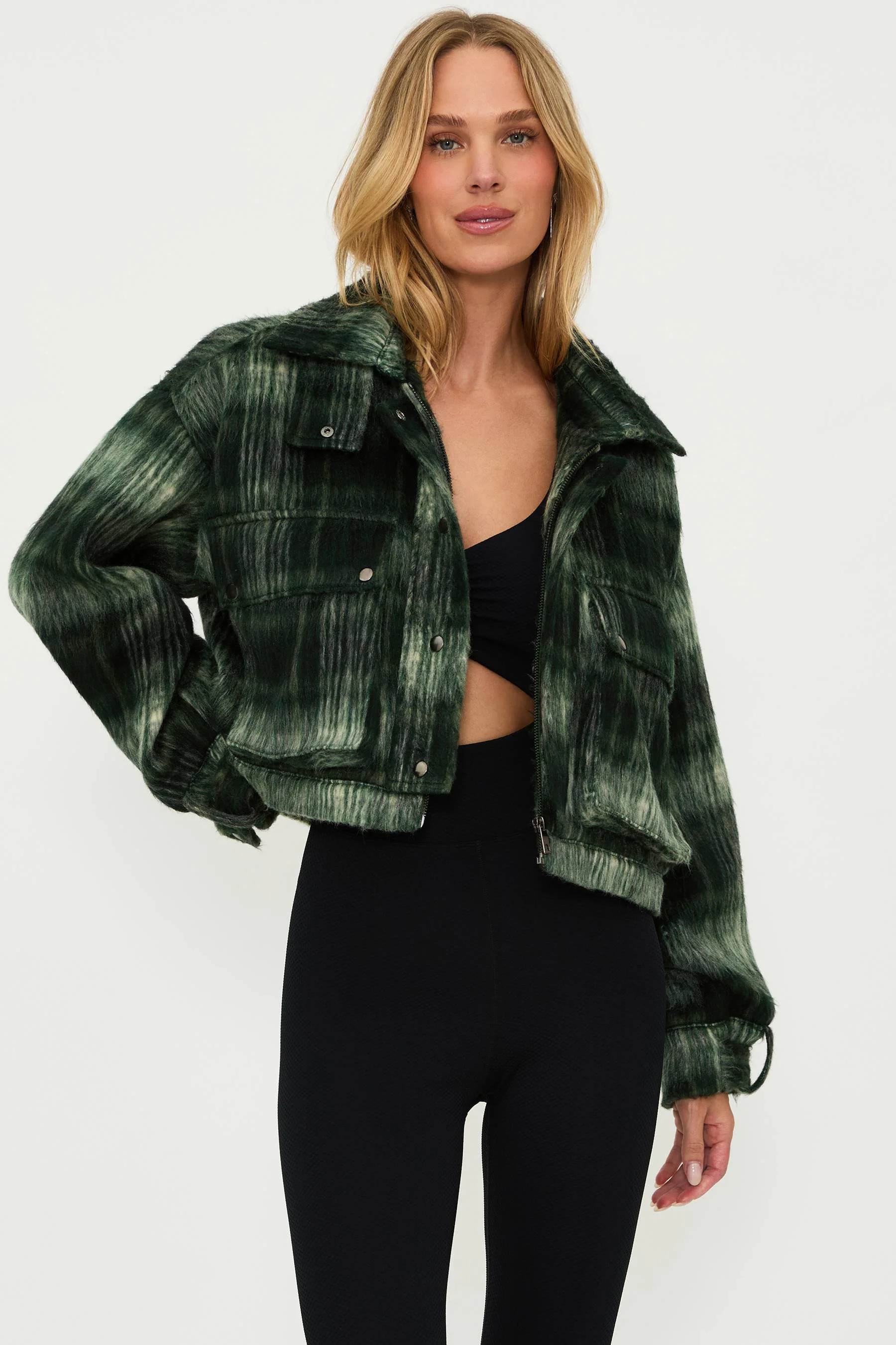 ISOLA JACKET PINE PLAID | Beach Riot