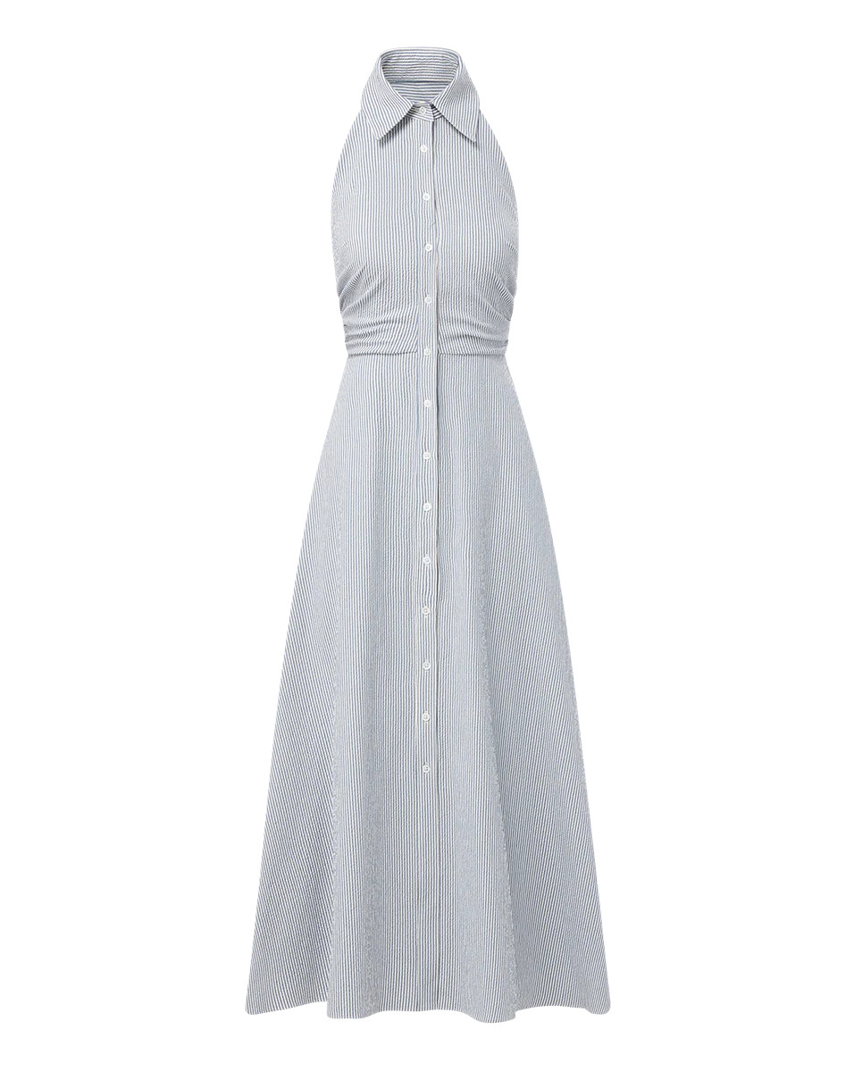 Mackey Seersucker Halter Dress | Veronica Beard