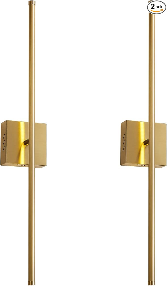 Hardwired Wall Sconces Set of Two，Modern Wired Wall Sconce, Dimmable LED Wall Light, 350° Rota... | Amazon (US)