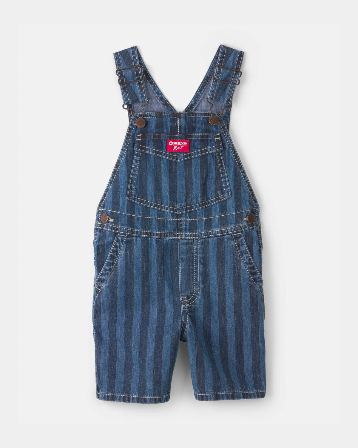 Toddler Striped Denim Shortall - Dark Wash | Carter's Inc