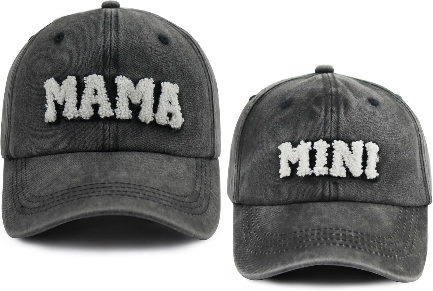 2 Pcs Mama and Mini Hats, Cute Adjustable Cotton Parent-Child Baseball Cap | Amazon (US)