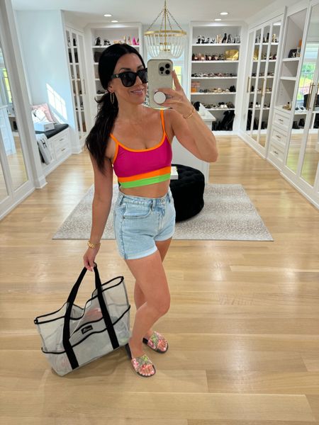 Beach look
Swimsuit
Denim shorts
Beach bag
Gucci slides
Chanel sunglasses 



#LTKSwim