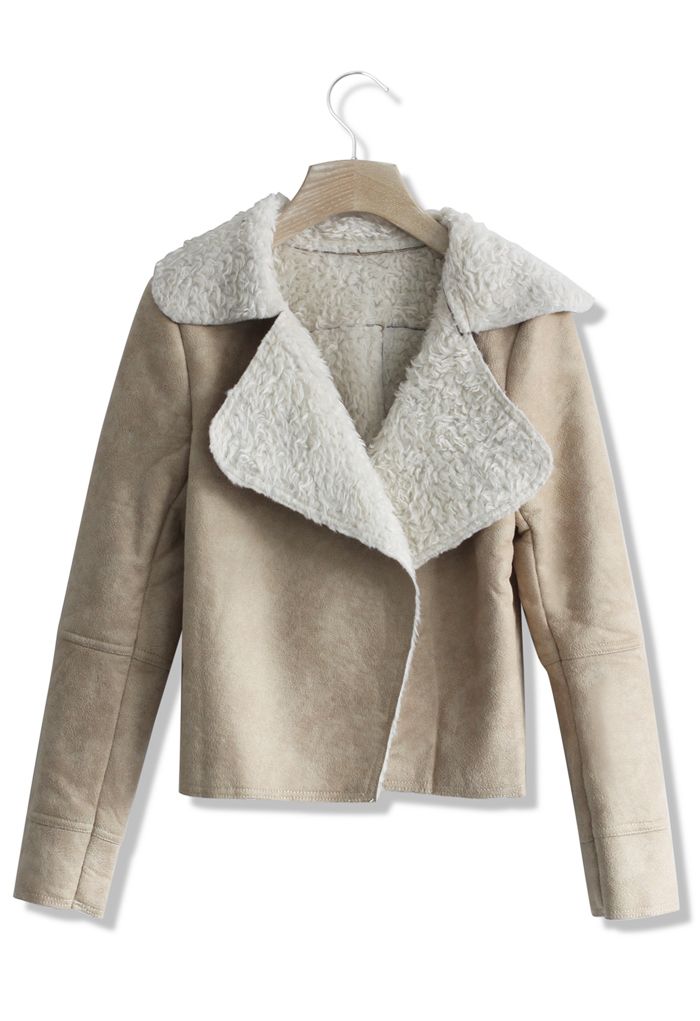 Matted Camel Shearling Jacket | Chicwish