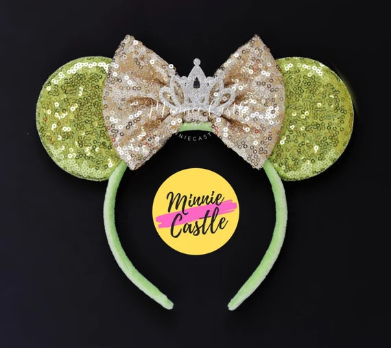 Minnie Mouse Tiana ears, Princess Tiana Mickey ears, Minnie ears, Minnie mouse headband, Disney T... | Etsy (US)