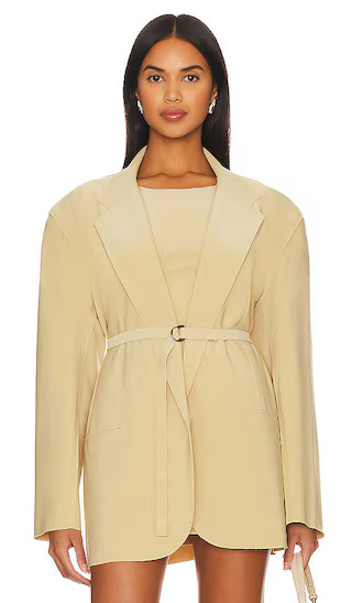 Oversized Single Breasted Jacket in Sand | Revolve Clothing (Global)