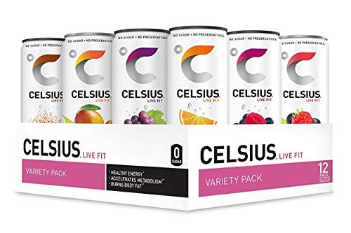 CELSIUS Fitness Drink 9-Flavor Variety Pack, Zero Sugar, Slim Can 12 Fl Oz (Pack of 12) | Amazon (US)