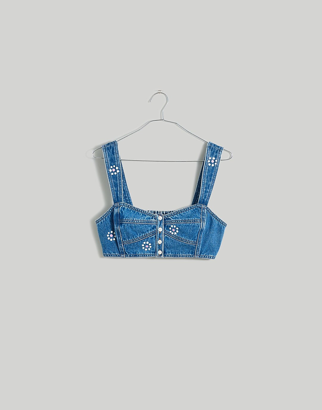 Denim Sweetheart Bralette in Stamped Floral | Madewell