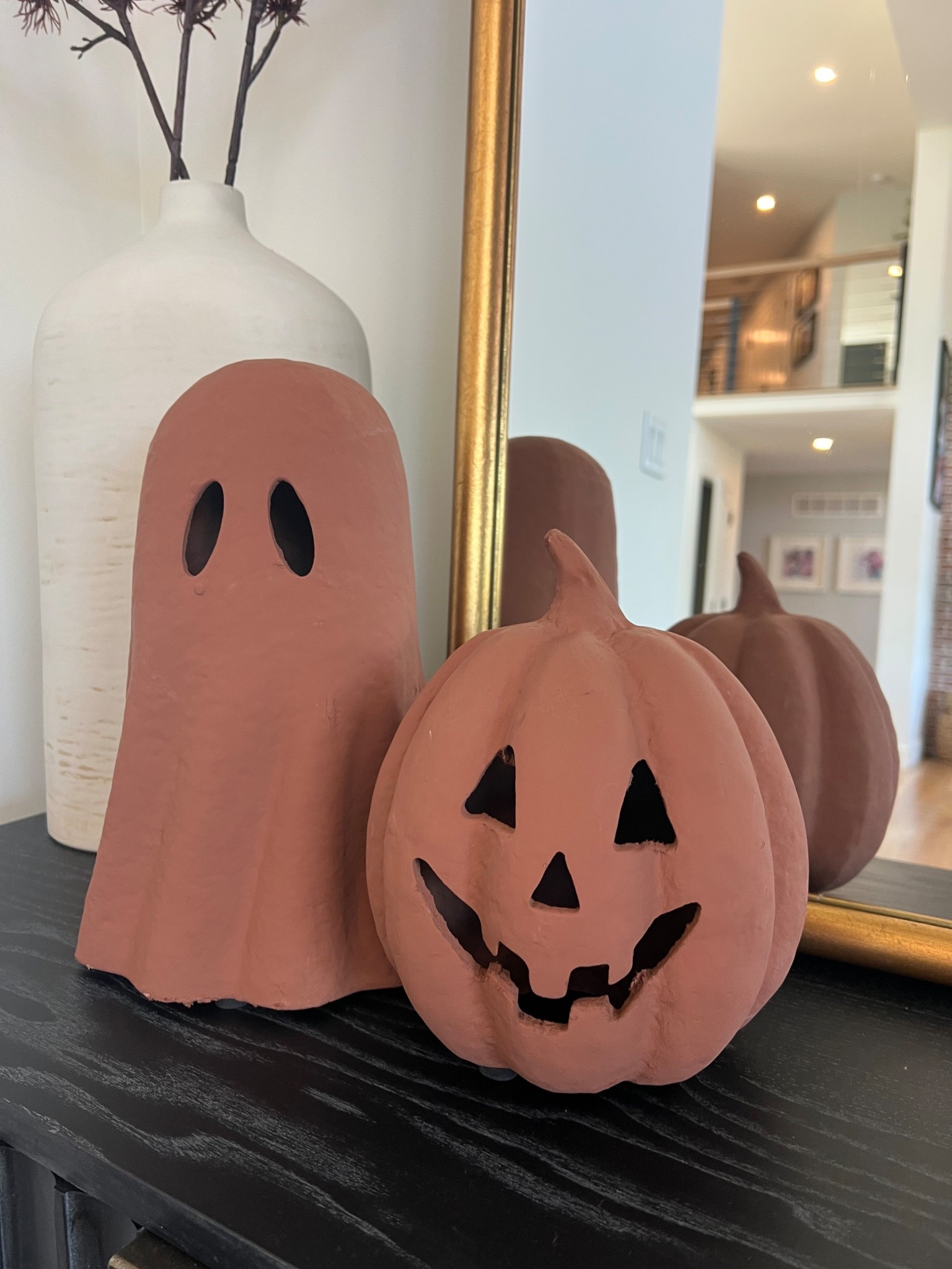 Pottery barn vibes. Designer home look for less. Viral pumpkins from Walmart. Black white and terracotta  

#LTKHome #LTKFallSale #LTKSeasonal