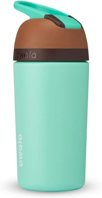 Owala Kids Flip Insulated Stainless-Steel Water Bottle with Straw and Locking Lid, 14-Ounce, Brow... | Amazon (US)