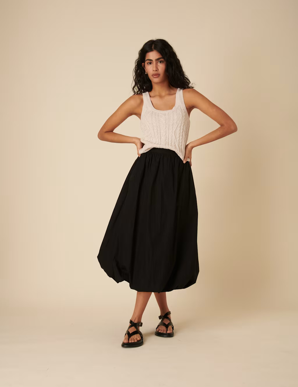 Pure Cotton Bubble Hem Midi Circle Skirt | Marks & Spencer (UK)