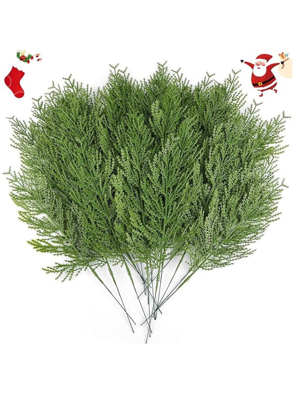 20 Pcs Artificial Pine Sprigs Faux Greenery Stems Pine Picks Plastic Christmas Decor - DIY Holida... | SHEIN