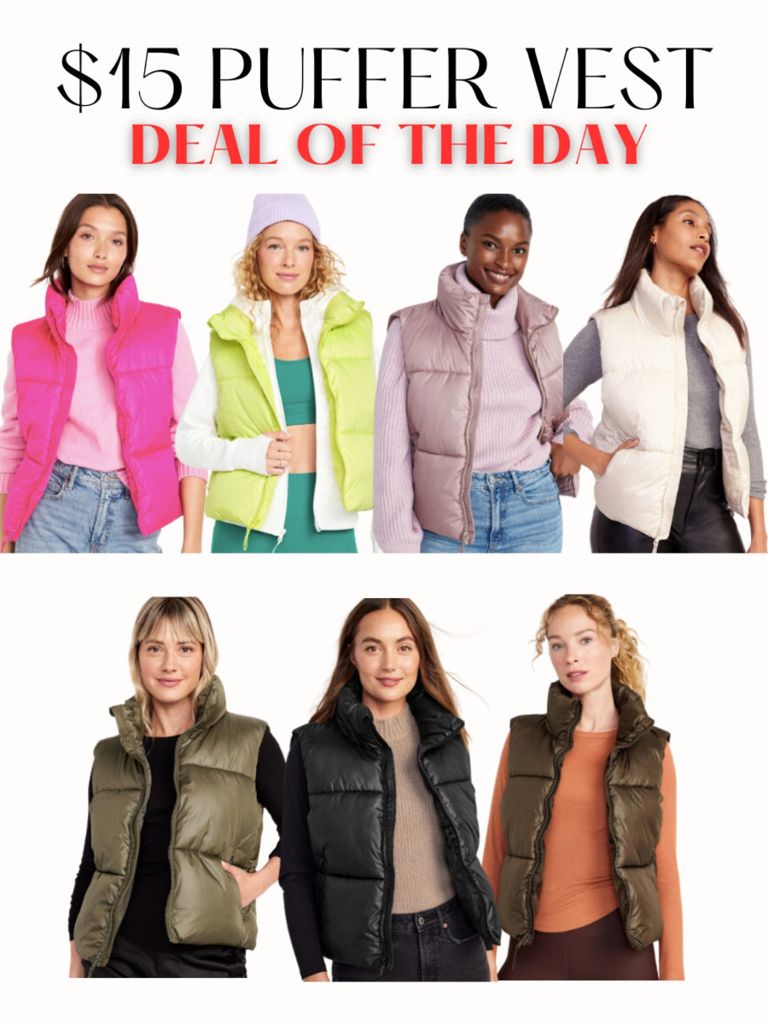 Old Navy Black Friday Deal🌟
Puffer vests on sale for $15, ends 11/21 at midnight. Such a good gift!!

Old navy deals, Black Friday deals, daily deals, gift guide, gifts for her, secret Santa gifts

#LTKGiftGuide #LTKsalealert #LTKCyberWeek