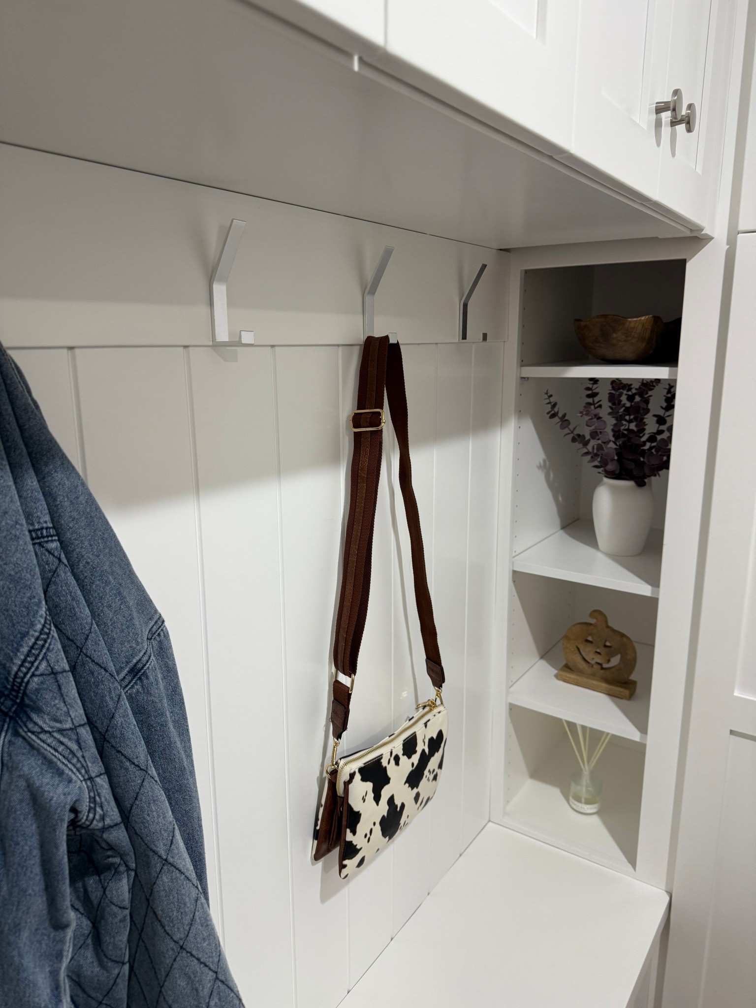 Finally styled the shelves in our mudroom! Most of these items are from Walmart! And of course, the diffuser is Katie Cloud Home, but I liked some scents I like of different brands! #falldecor #halloweendecor #neutralhome

#LTKSeasonal #LTKHome #LTKHalloween