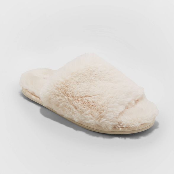 Women's Capri Faux Fur Slide Slippers - Stars Above™ Cream | Target