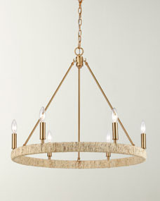 Abaca 8-Light Chandelier In Satin Brass | Horchow