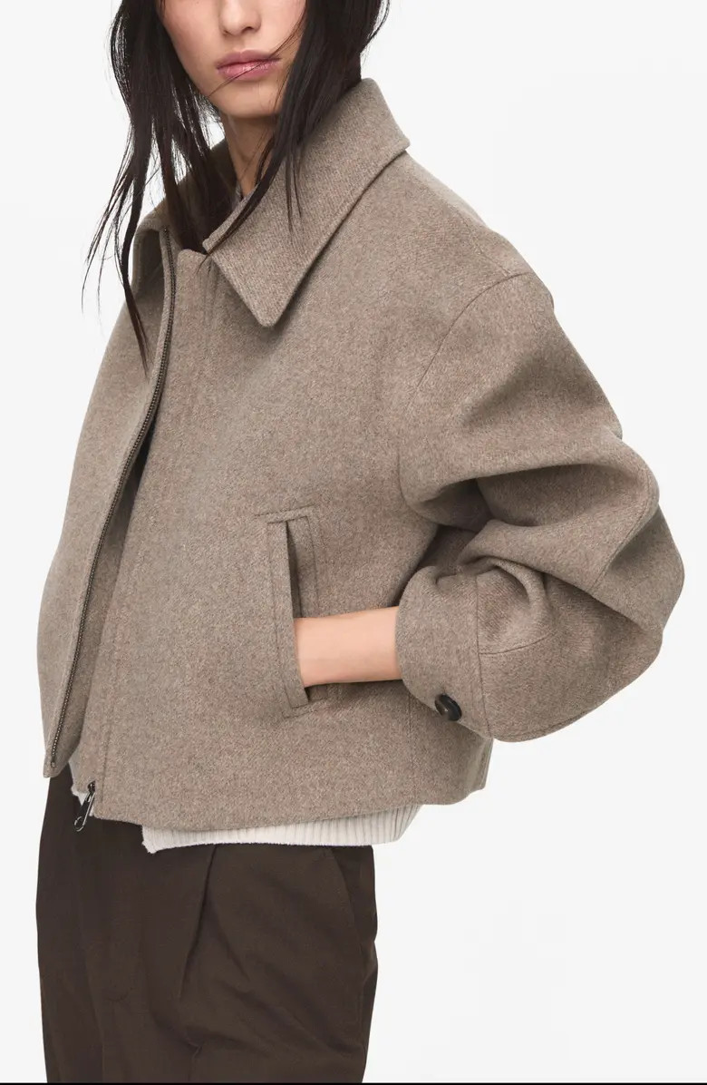 MANGO Wool Blend Crop Jacket | Nordstrom | Nordstrom