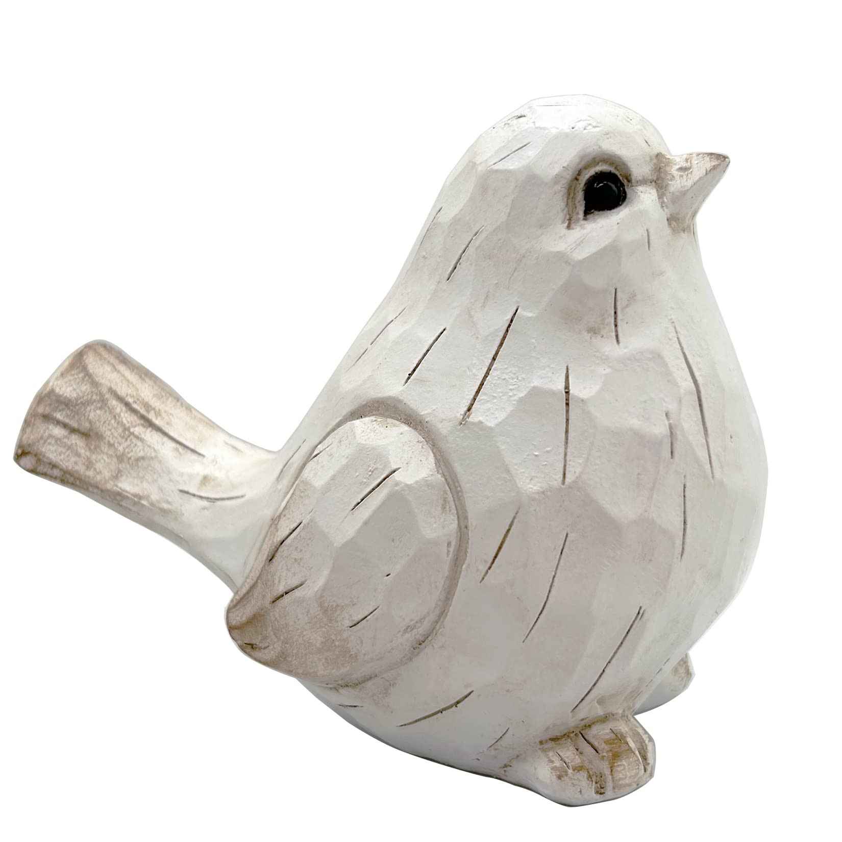 New White Modern Farmhouse Bird Figurine, Bird Statue Sculpture - Carved Rustic Distressed Animal... | Amazon (US)