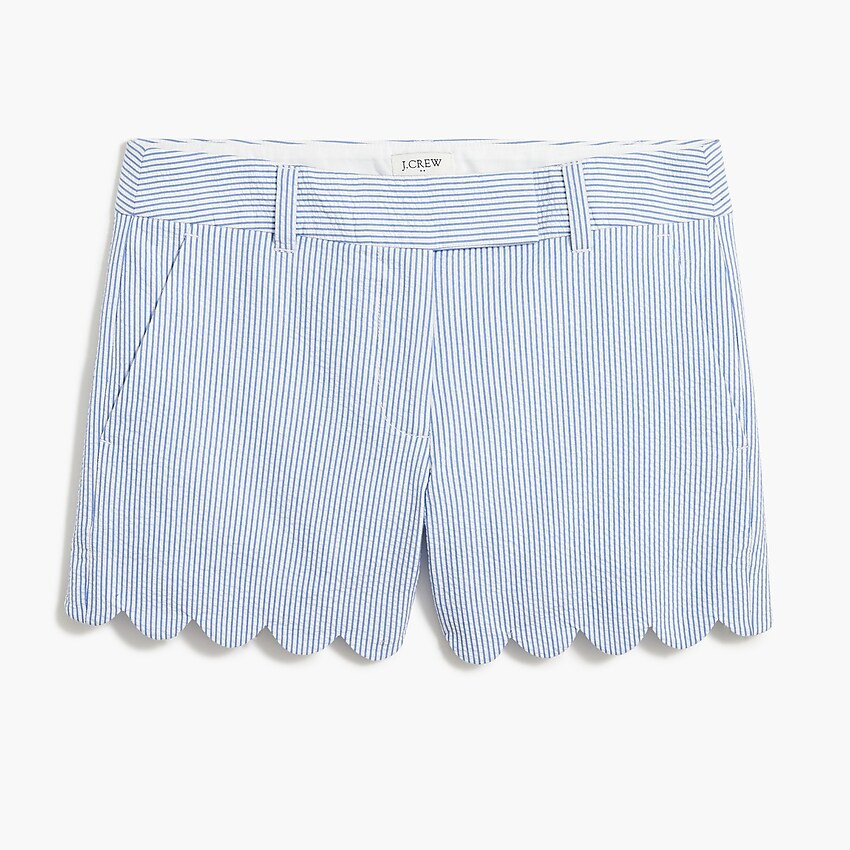 Seersucker scalloped short | J.Crew Factory