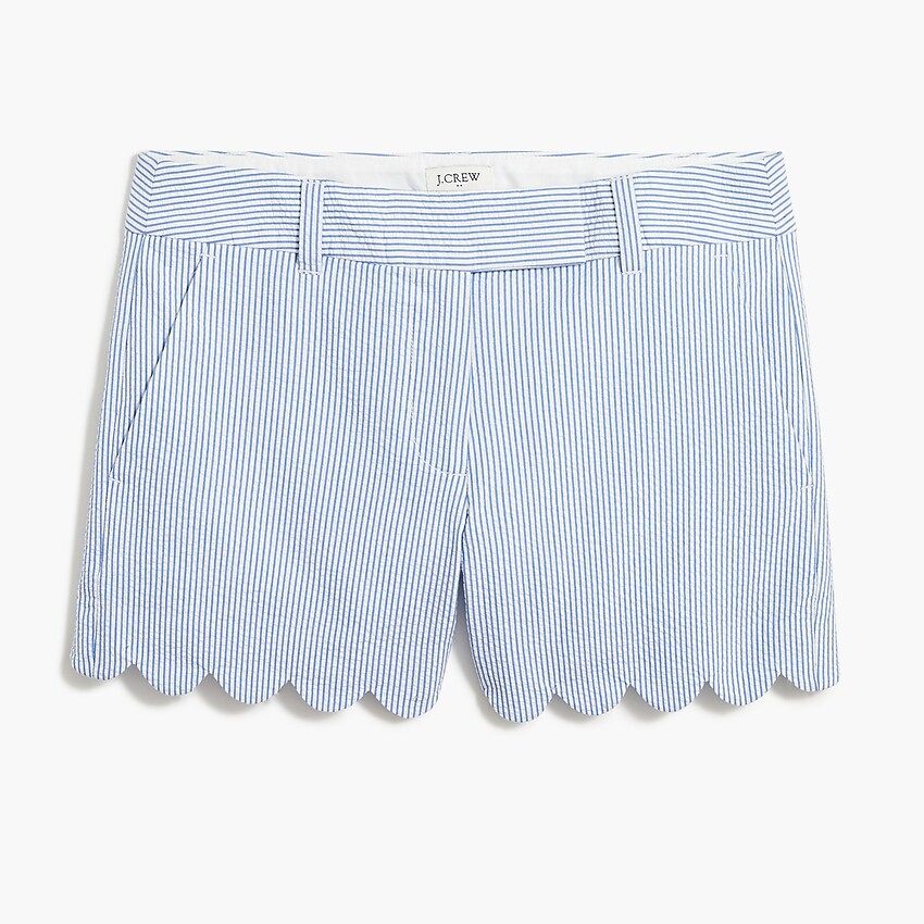 Seersucker scalloped short | J.Crew Factory