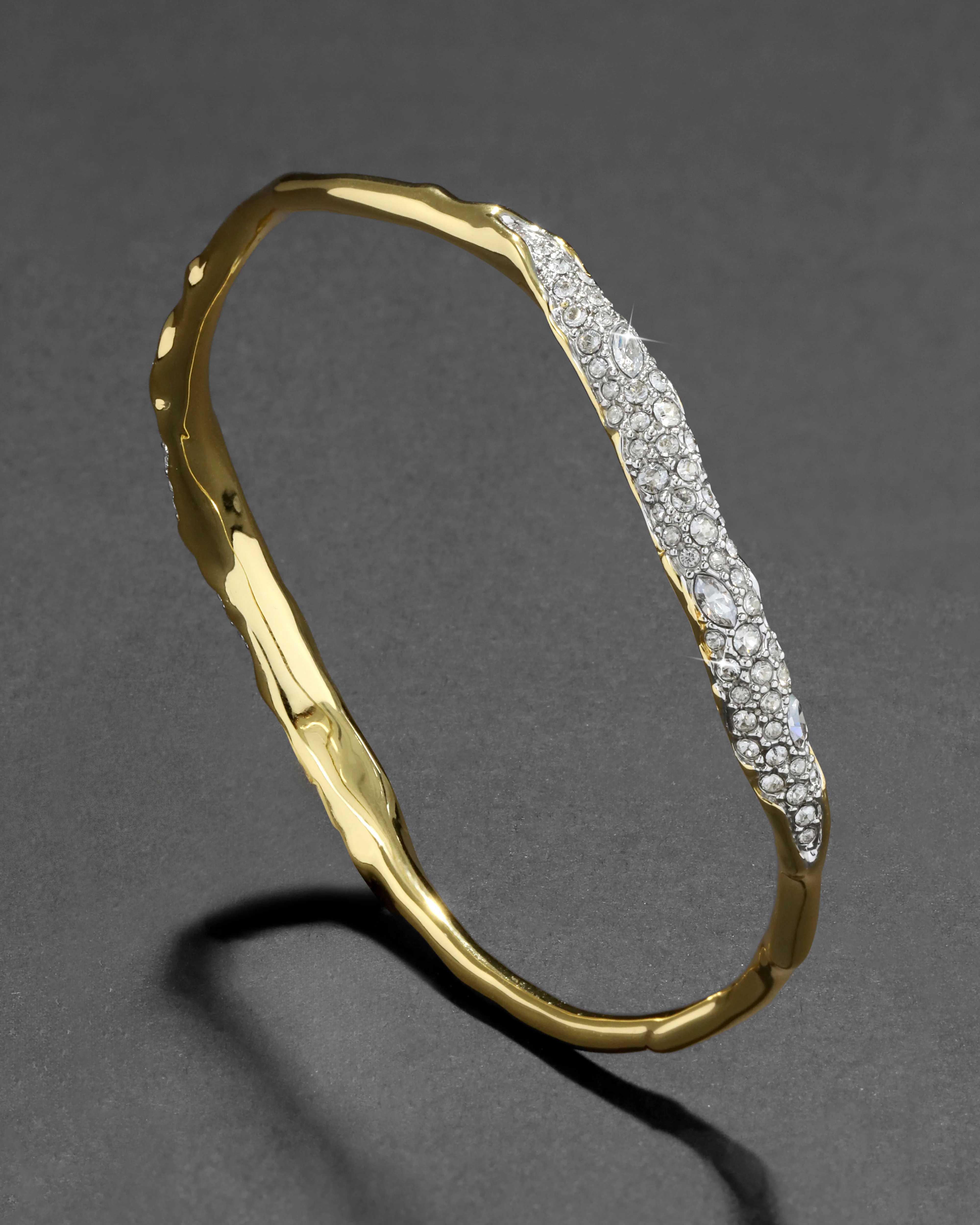 Solanales Gold Crystal Skinny Bangle Bracelet | Alexis Bittar