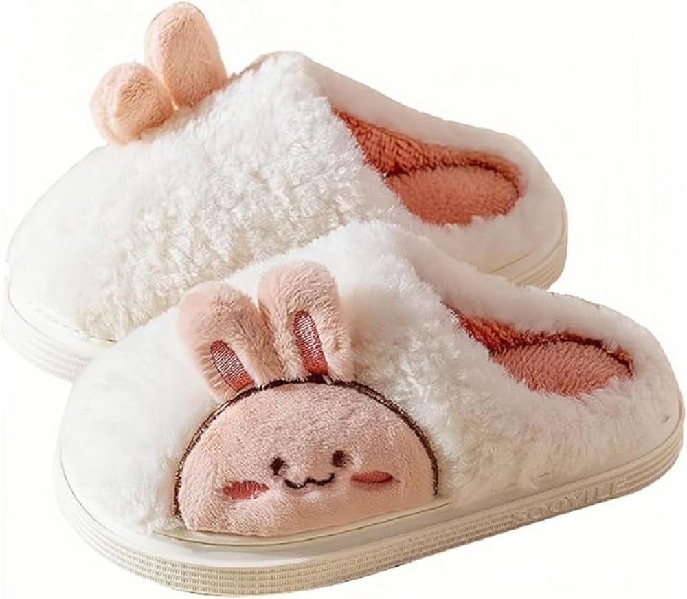 JOOMBE Slippers for Women Indoor Fluffy Cute Bunny Bears Faux Fur Lined Slide Shoes Comfy Memory ... | Amazon (US)