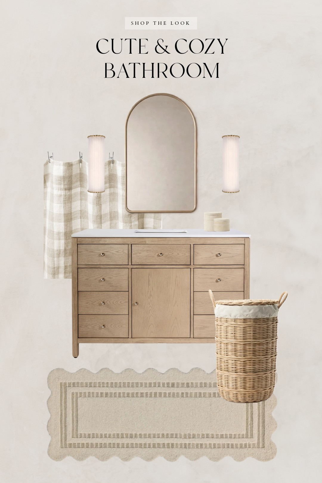 Cute and cozy bathroom! 🤍 bathroom vanity, bathroom mirror, sconces, neutral bathroom, kids bathroom, primary bathroom, guest bathroom 

 #LTKHome #LTKSaleAlert