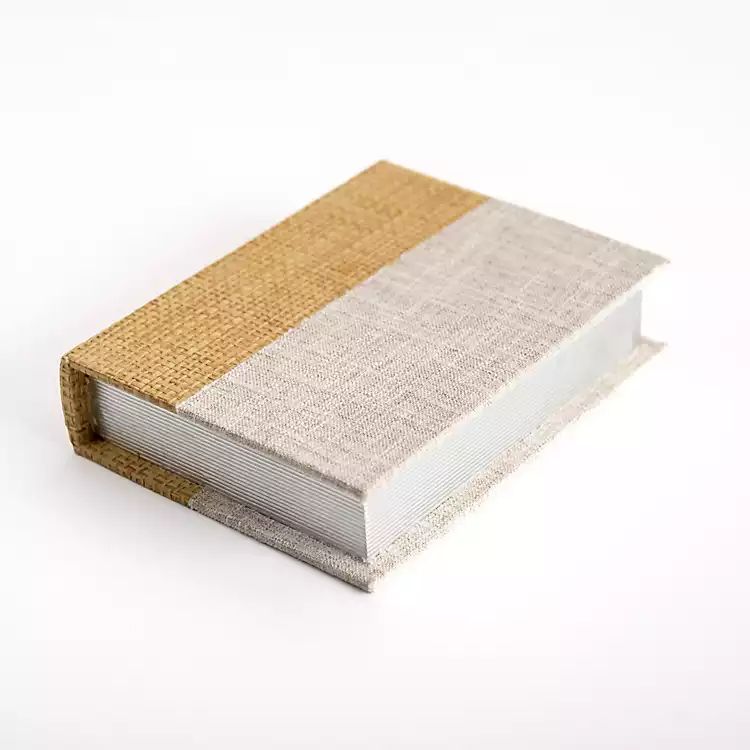 New! Small Brown & Gray Linen Book Box | Kirkland's Home