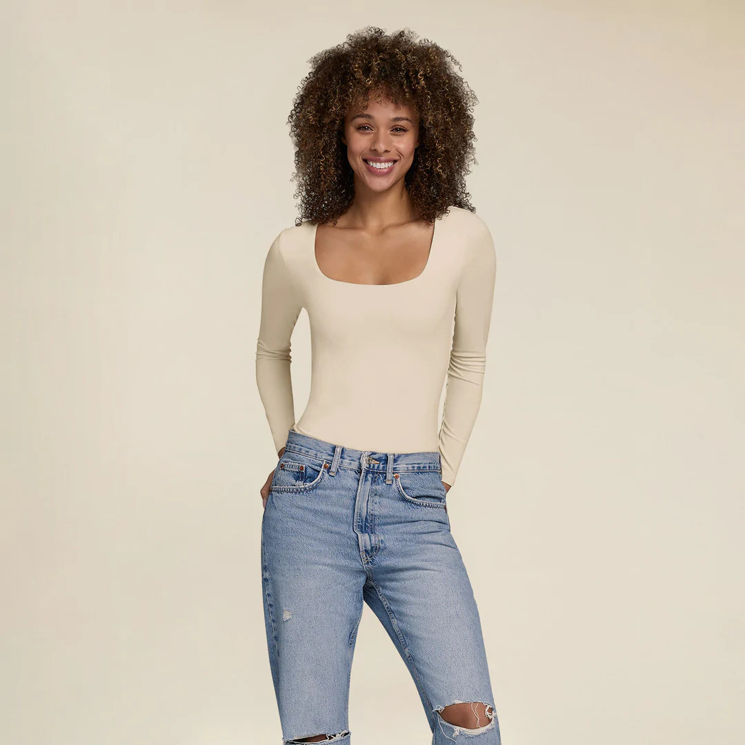 Women's Square Neck Bodysuit | nuuds