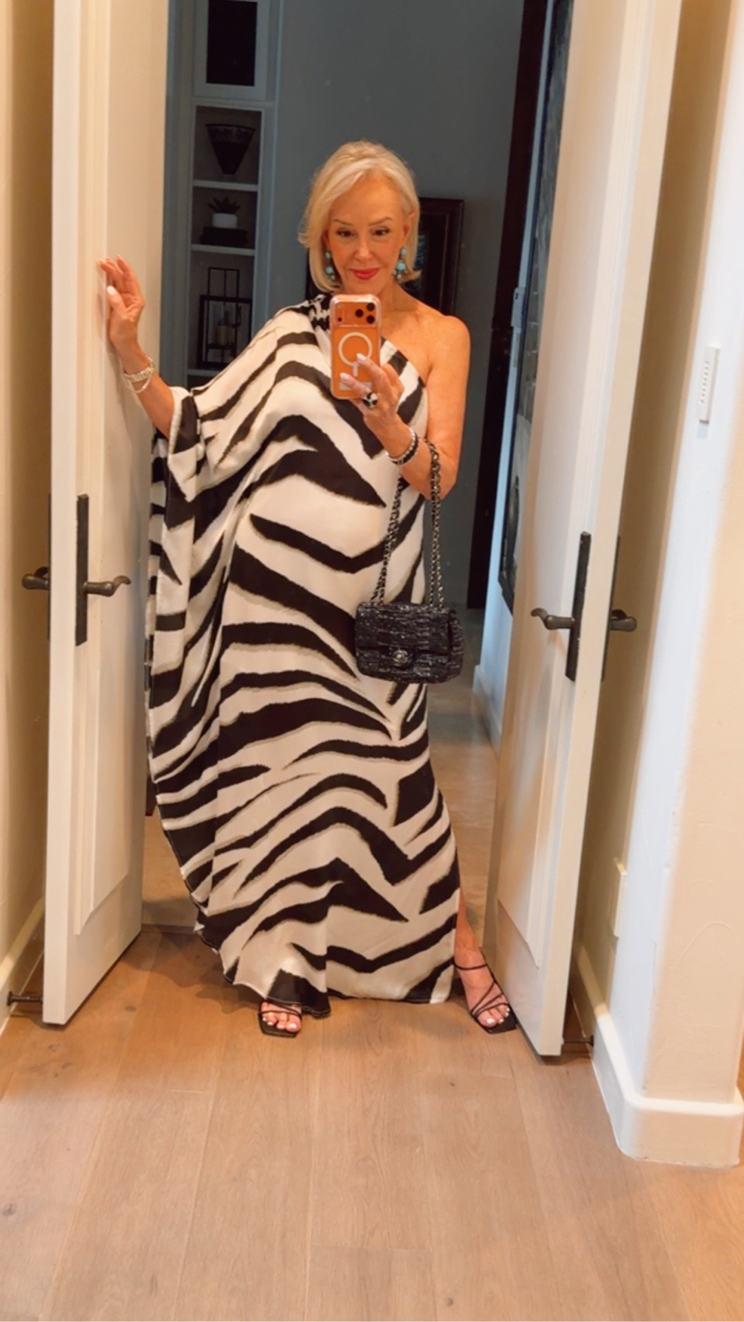 Maxi one shoulder silk dress in Zebra print. 
Strappy sandals 
Cocktail attire, cruise dress, semi formal dress 
Rehearsal dinner dress

#LTKPlusSize #LTKOver40 #LTKgrwm
