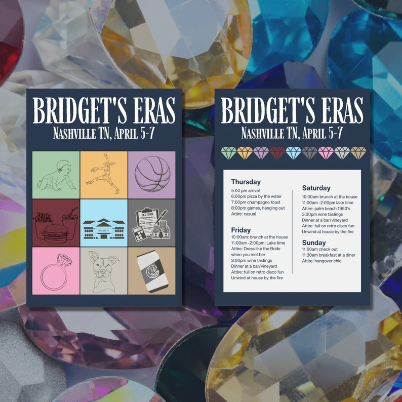 Taylor Swift Eras Inspired bachelorette party invitations | Etsy (US)