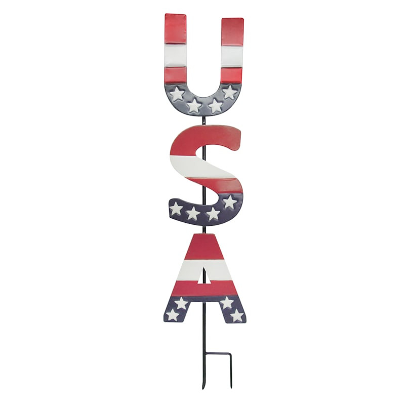 Patriotic USA Metal Yard Stake, 35" | At Home