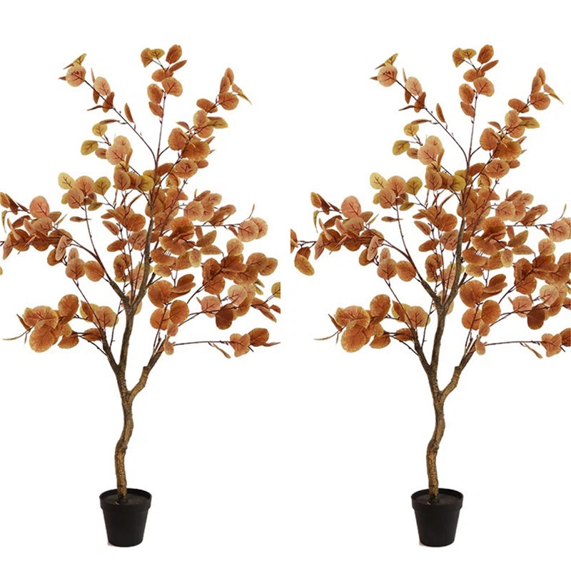 Artificial Fall Eucalyptus Tree Thanksgiving Decor, Artificial Faux Autumn Ficus Tree Decor For P... | Wayfair North America